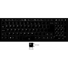 N14 Naklejki na klawiaturę Lenovo - czarne tło - duży zestaw - 14,5:14,5mm