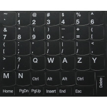 N20 Naklejki na klawiaturę Lenovo - czarne tło - duży zestaw - 14:14,5mm