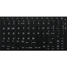 N9 Naklejki na klawiaturę - Włoskie - czarne tło - duży zestaw - 12:12mm