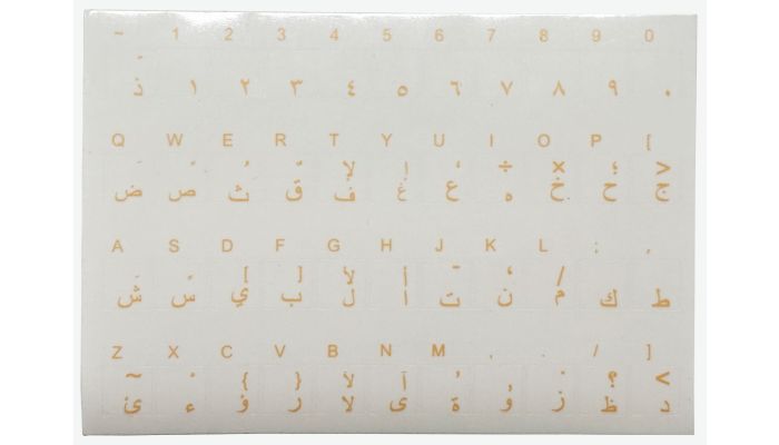 N15 Naklejki na klawiaturę - Arabskie - przeźroczyste tło - duży zestaw - 12mm x 10mm